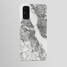 Birkenhead, England - Black and White City Map Android Case