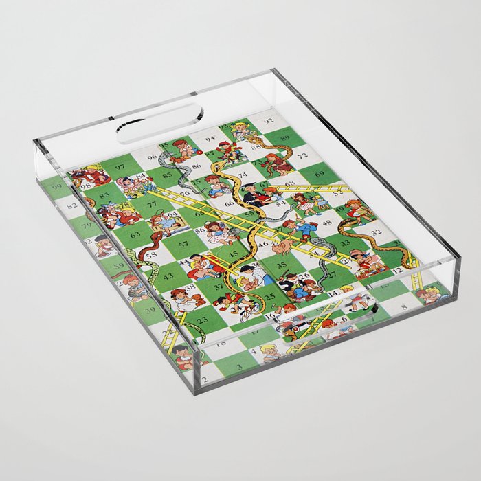 Vintage snakes and ladders Acrylic Tray