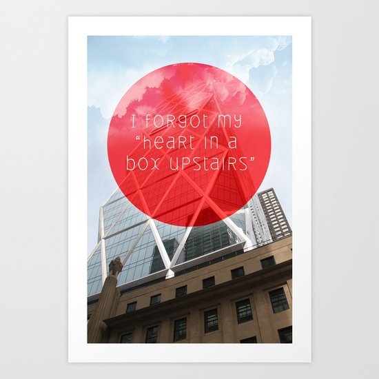 heart in a box upstairs Art Print