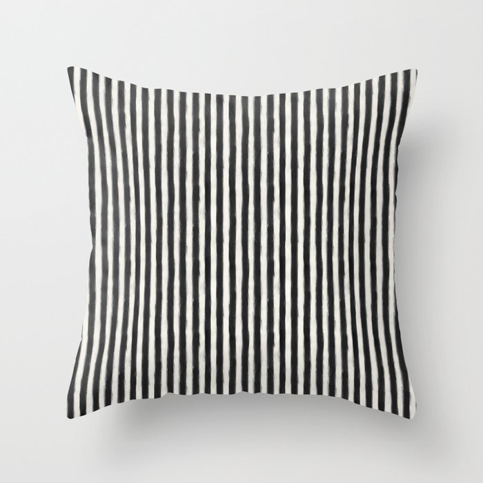geo brush stripe vertical Throw Pillow