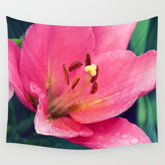 Pink Lily  Wall Tapestry