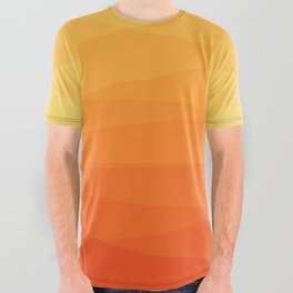 Orange and yellow ombre polygonal geometric pattern All Over Graphic Tee