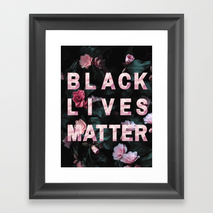 BLACK LIVES MATTER - roses Framed Art Print