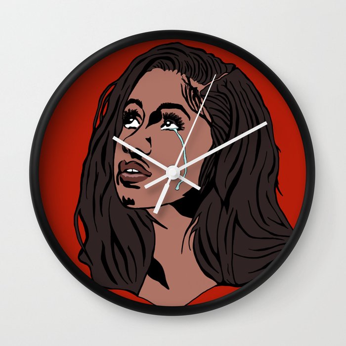 The Weeping Cardi B Wall Clock By Nicoleisabadseed Society6