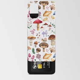 Watercolor forest mushroom illustration and plants Android Card Case