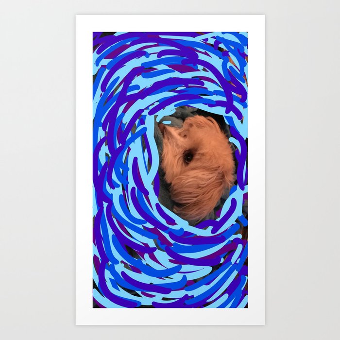 Adorable Pupper: Dragged into the whirlpool of cuteness Art Print