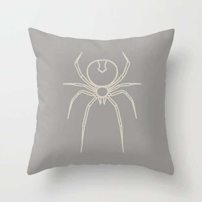 Simply Spooky Collection - Spider - Ghost Grey and Bone White  Throw Pillow