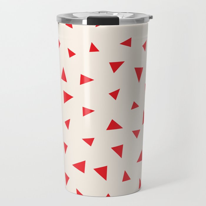 Red Triangles Holiday Pattern Travel Mug