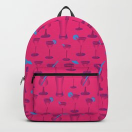 Pink Cocktails Backpack | Pattern, Straw, Tropic, Cocktail, Umbrella, Lemon, Drink, Sunrise, Ink Pen, Cocktails 