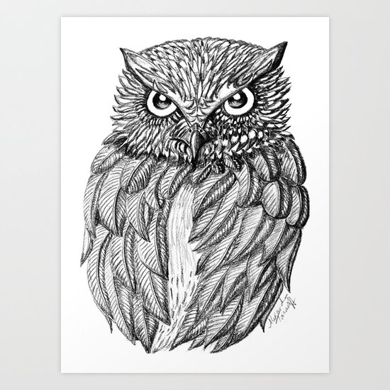 Fierce Owl Art Print