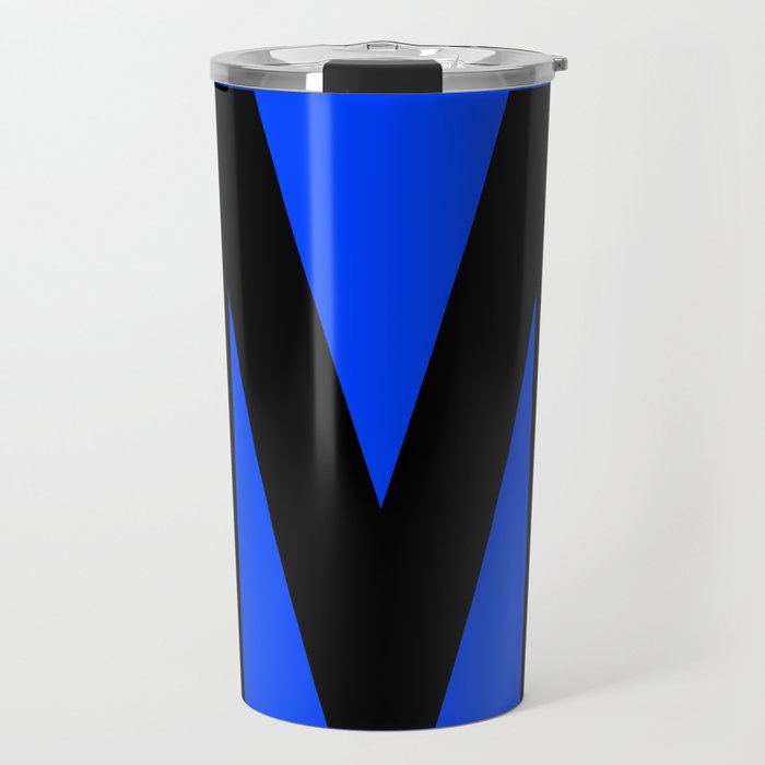 Letter M (Black & Blue) Travel Mug