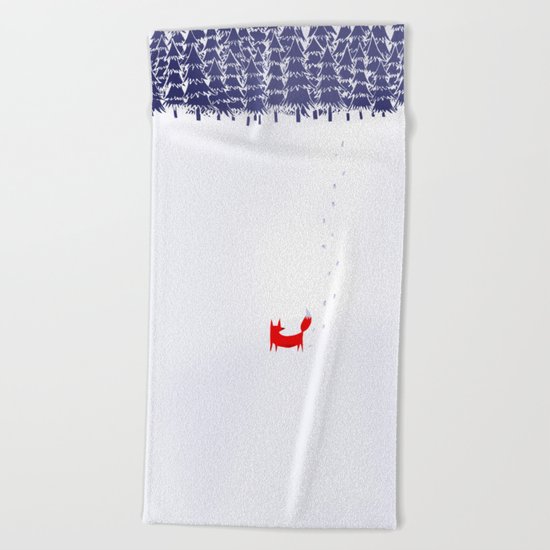 Alone in the forest Beach Towel