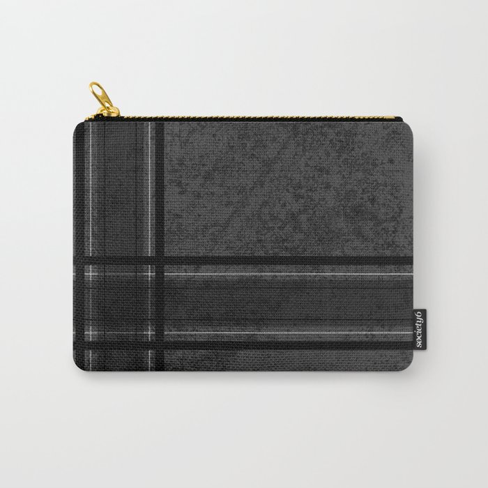 Grungy Grey Plaid Carry-All Pouch