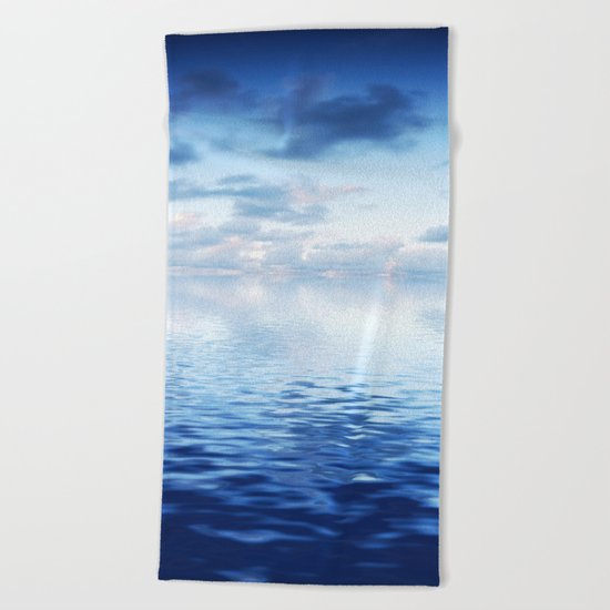 Blue ocean #reflection Beach Towel