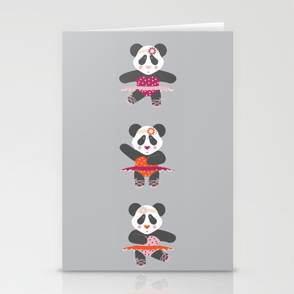 ballerina pandas Stationery Cards
