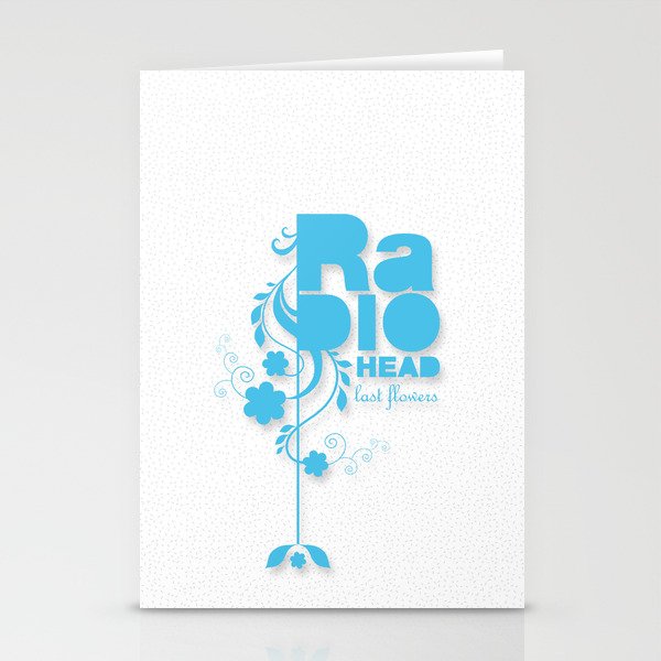 Radiohead "Last flowers" Song / Blue version Stationery Cards