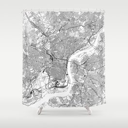 Philadelphia White Map Shower Curtain
