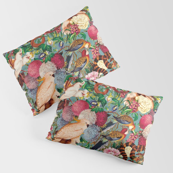 Floral and Animals pattern Pillow Sham