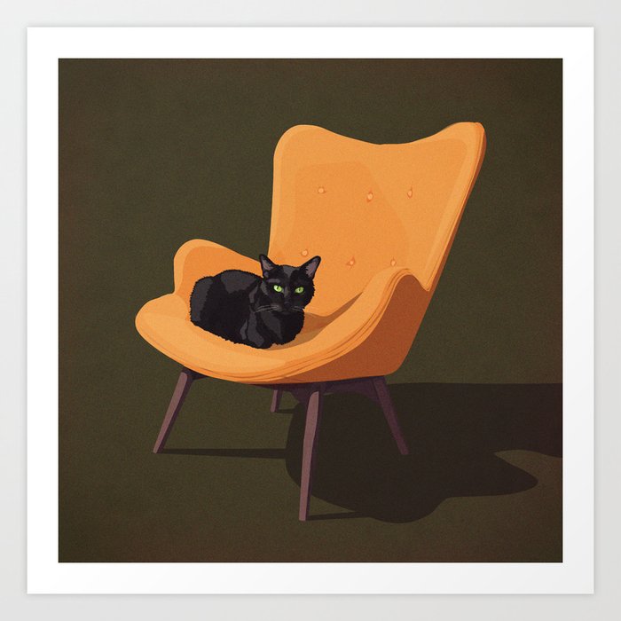 Cats on Chairs Collection ⋕3 Art Print