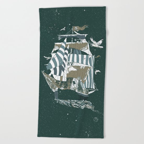 Sail to The Moon Beach Towel