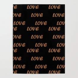 Glitter Gold And Black Trendy Modern Love Collection Poster