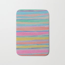 Rainbow Row Abstract Bath Mat | Artistic, Prettycolors, Stripes, Painterly, Colorful, Watercolor, Contemporary, Modern, Abstract, Brushstrokes 