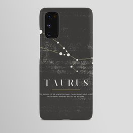 TAURUS - Zodiac Sign Constelation - Black and White Aesthetic Android Case