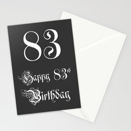 [ Thumbnail: Happy 83rd Birthday - Fancy, Ornate, Intricate Look Stationery Cards ]