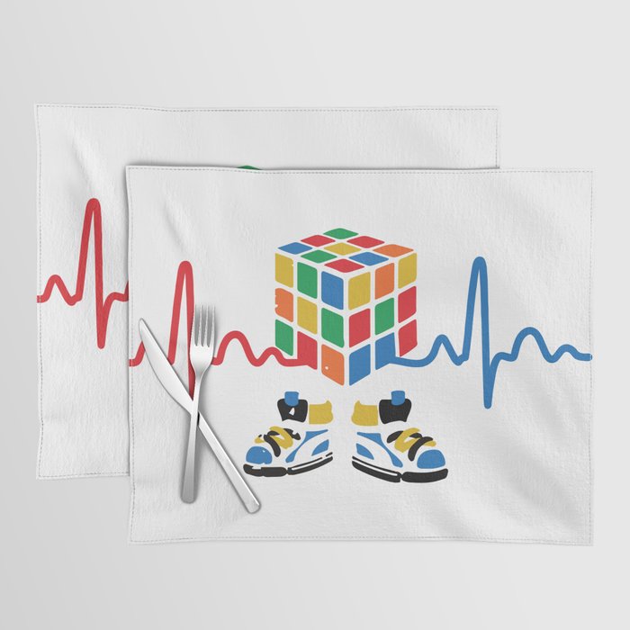 Heartbeat rubik cube / cube lover / cube game Placemat