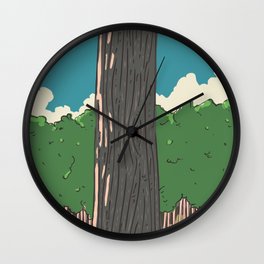 Japanese Woodland Wall Clock | Greatoutdoors, Asiawoodland, Japan, Cartoon, Landscape, Japanforest, Woods, Greenleaf, Nature, Graphicdesign 
