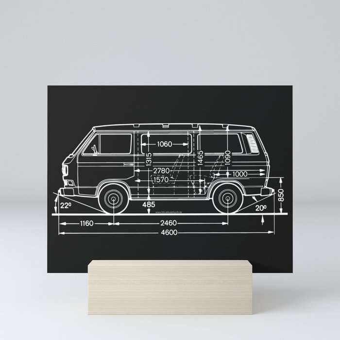 Vintage Bus B/W Syncro Mini Art Print