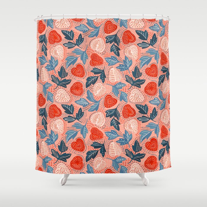 So Very Strawberry Shower Curtain