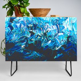 Surreal Ice Blue Abstraction Credenza