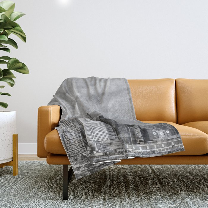 Los Angeles Black and White Throw Blanket