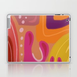 Coral Peach and Orange Abstract Painting Laptop Skin