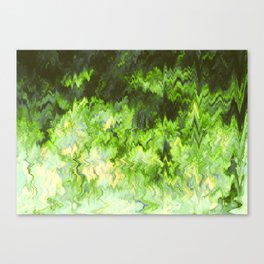 Green Distorted Zigzag Abstraction Canvas Print