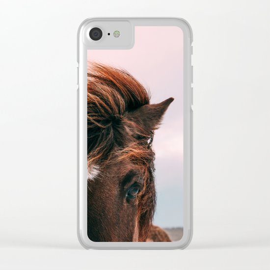 Horse #sunset Clear iPhone Case