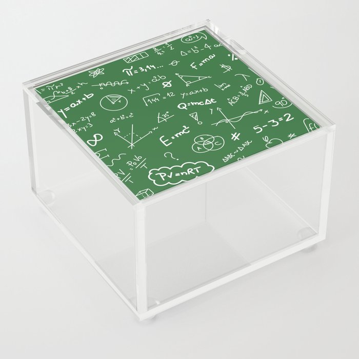 Mathematics nerdy in green Acrylic Box