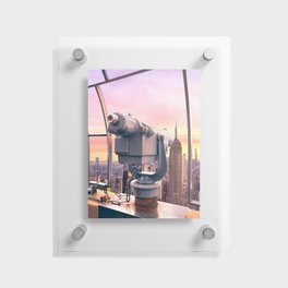 Observation Deck Over NYC Sunset Floating Acrylic Print