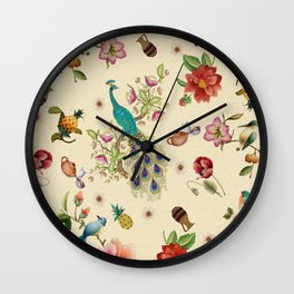 Peacock´s garden Wall Clock