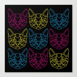 Neon Kitties Canvas Print