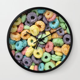 Rainbow Fruit Ring Cereal Photo Wall Clock