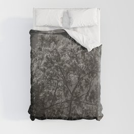 Jungle Leaves - Black and White - Real Tree #4 Duvet Cover