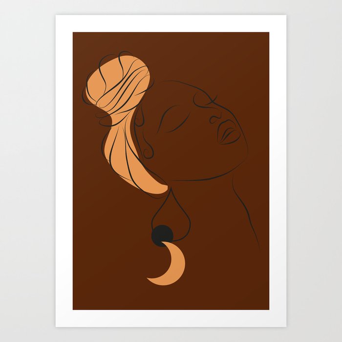 African american men, black art, dark skin guy, personalised gift for her  or for him Art Print by ArtOlB