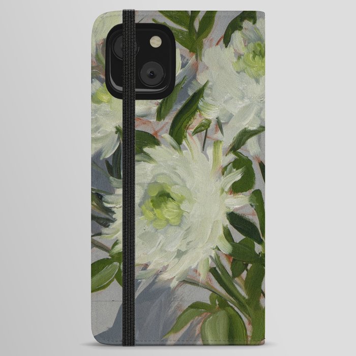 White Chrysanthemums iPhone Wallet Case