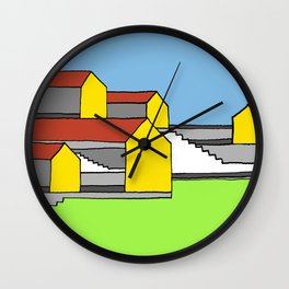 White Stairs "Paper drawings / paintings" Wall Clock