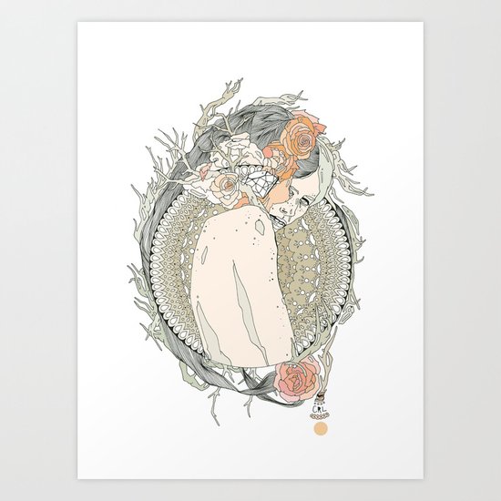 blackened doily Art Print