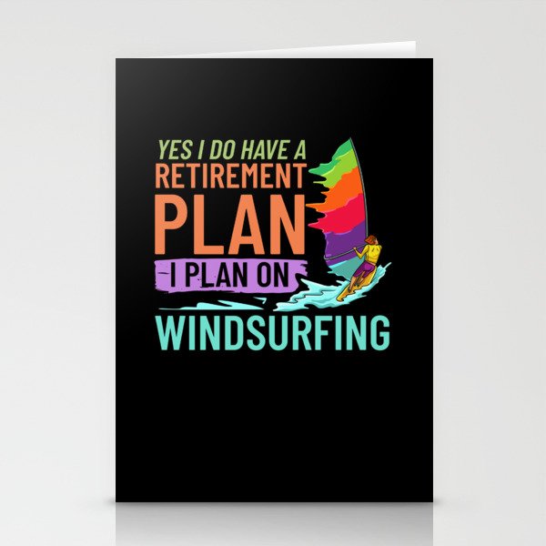 Windsurfing Board Sail Paddle Windsurfer Stationery Cards