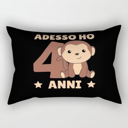 Children 4th Birthday Monkey Adesso Ho 4 Anni Rectangular Pillow