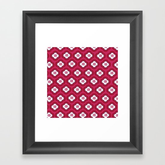 Red Graphic Flower Framed Art Print